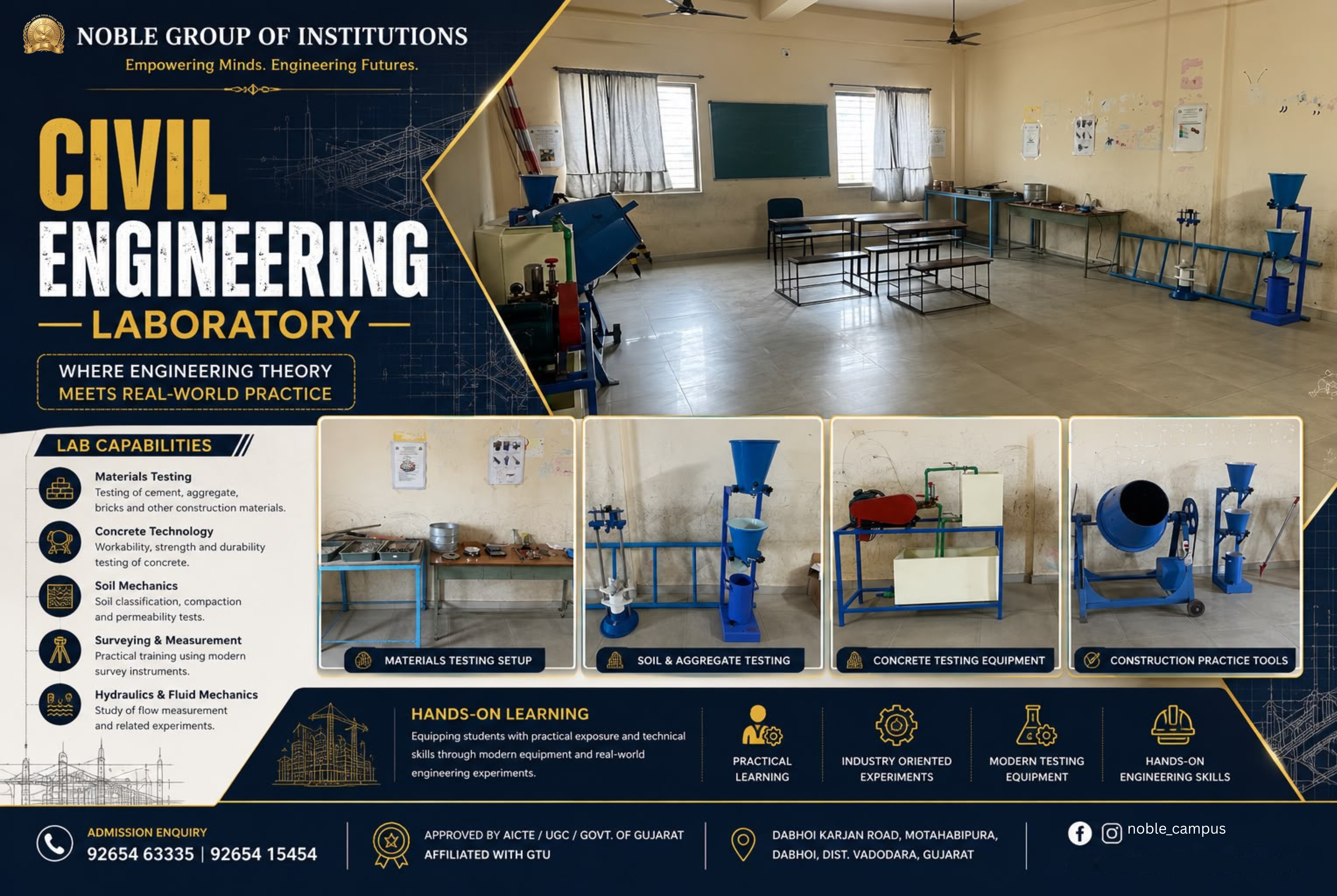 Civil Engineering Lab at Noble Group of Institutions